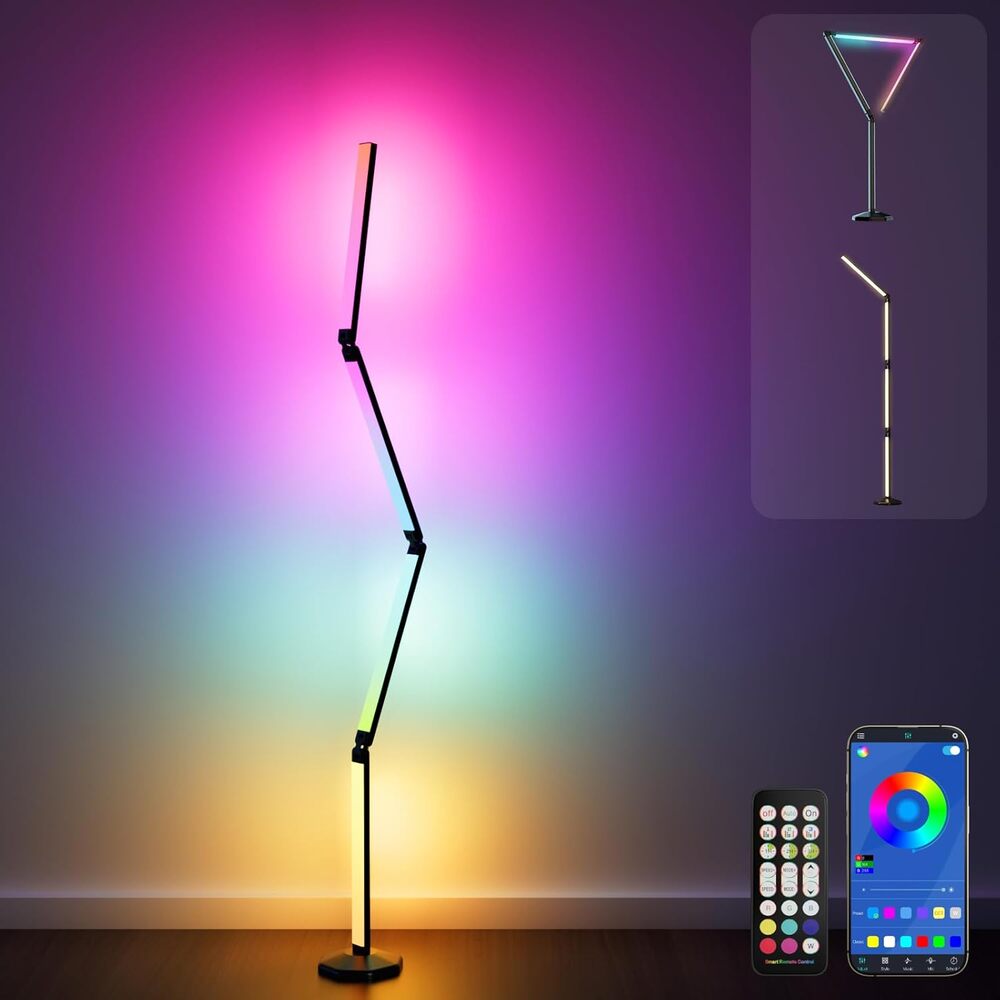 Corner Floor Lamp-2200 Lumen Smart Lamp with App and Remote Control, Lamp